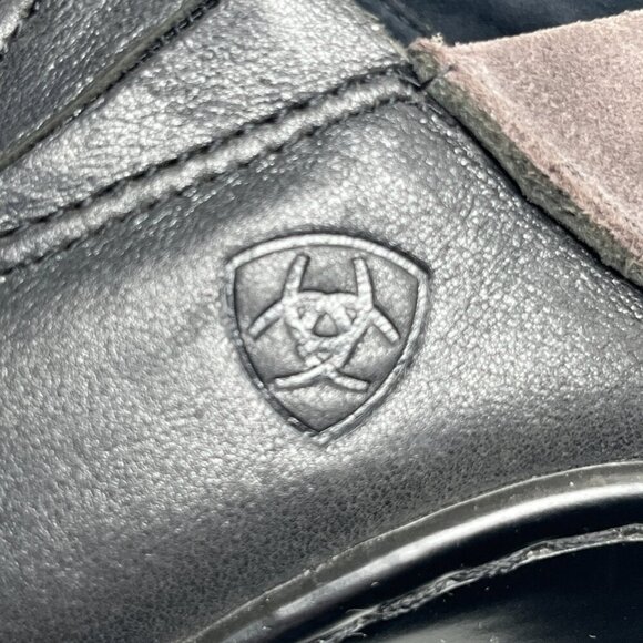 Ariat Women’s Kickback Leather Clogs Suede Heel Cup Boho Cowgirl Black Size 7 B - Picture 5 of 10